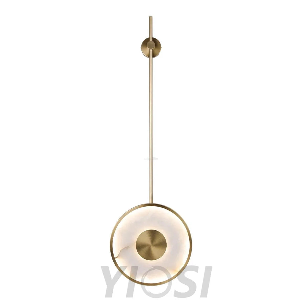 Round Marble Wall Sconce Alabaster - Yiosilamp