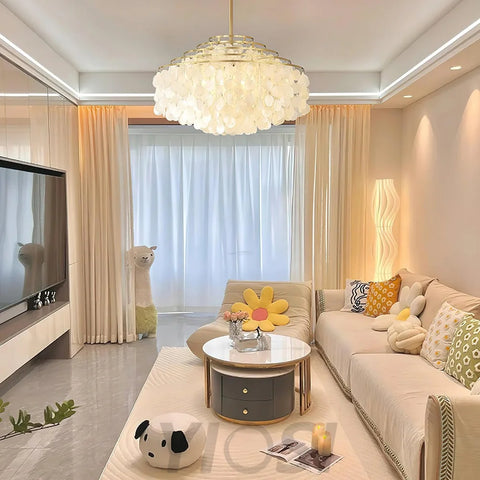 Round Shell Chandelier B with 2/3/4/5 layer - Yiosilamp