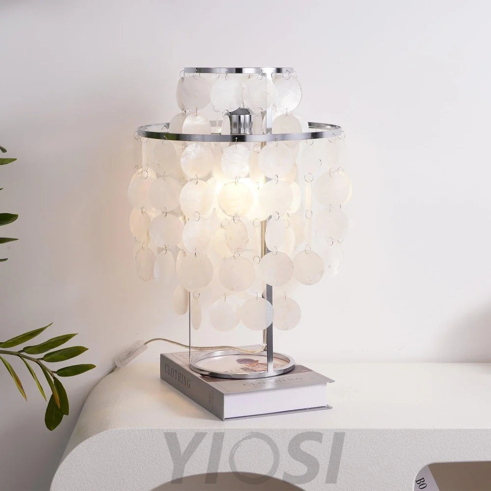 Round Shell Table Lamp ∅ 11.8″ - Cylinder-1-Yiosilamp