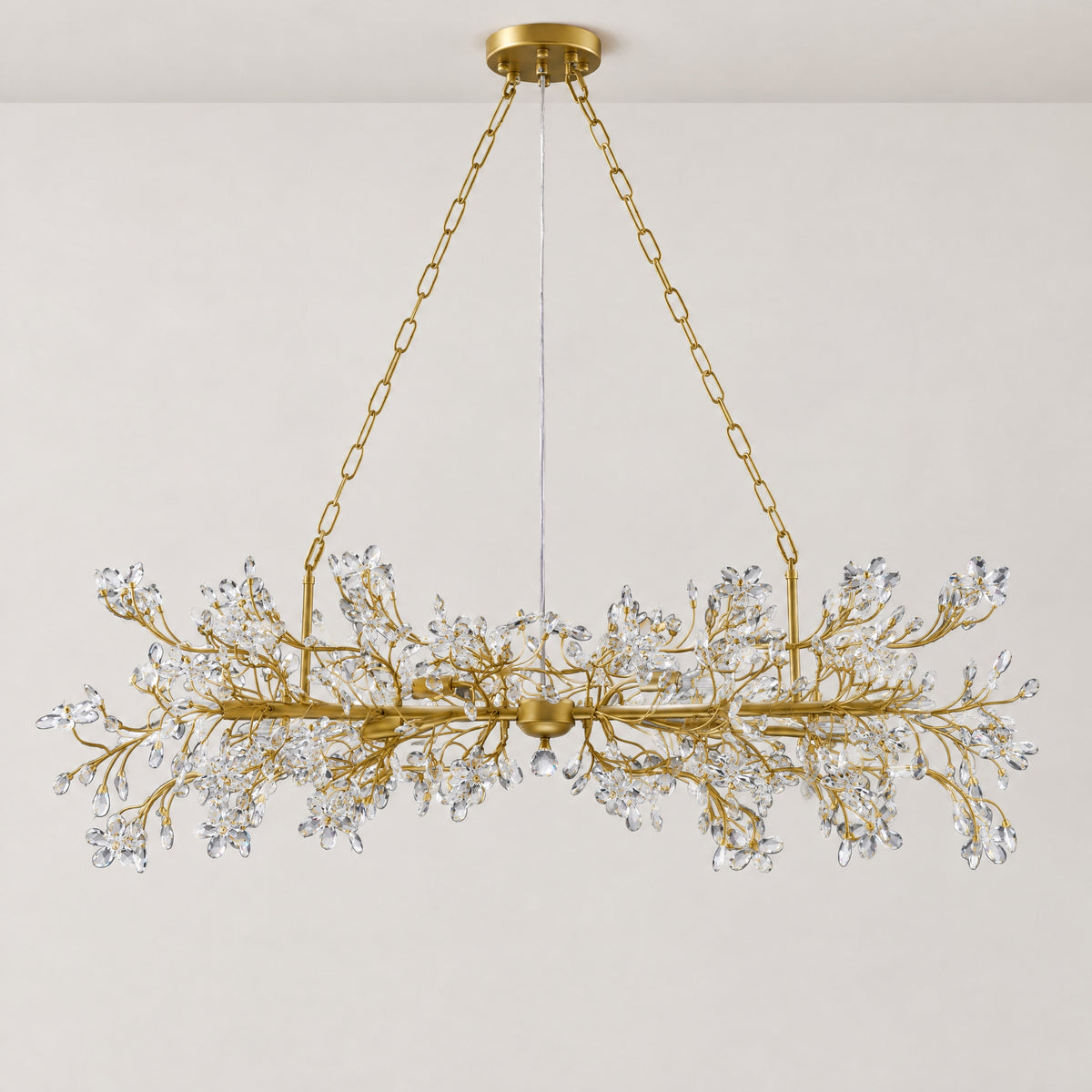 Rowan Modern Oval Crystal Chandelier 51.2" L – lights off