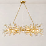 Rowan Modern Oval Crystal Chandelier 51.2" L – lights on