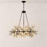 Rowan Twig Round Black Chandelier 31.5"D – lights on