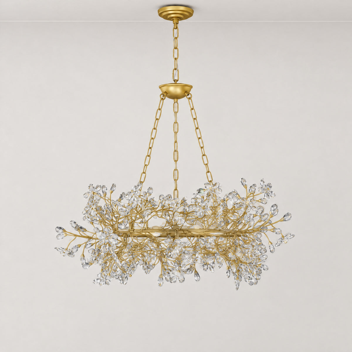 Rowan Twig Round Pendant 31.5"D – lights off