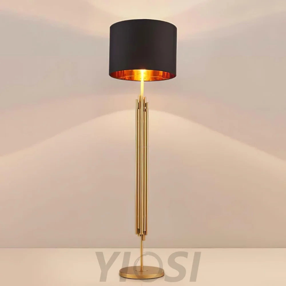 Rubell Floor Light  ∅ 17.7″ - Gold&Black-1-Yiosilamp