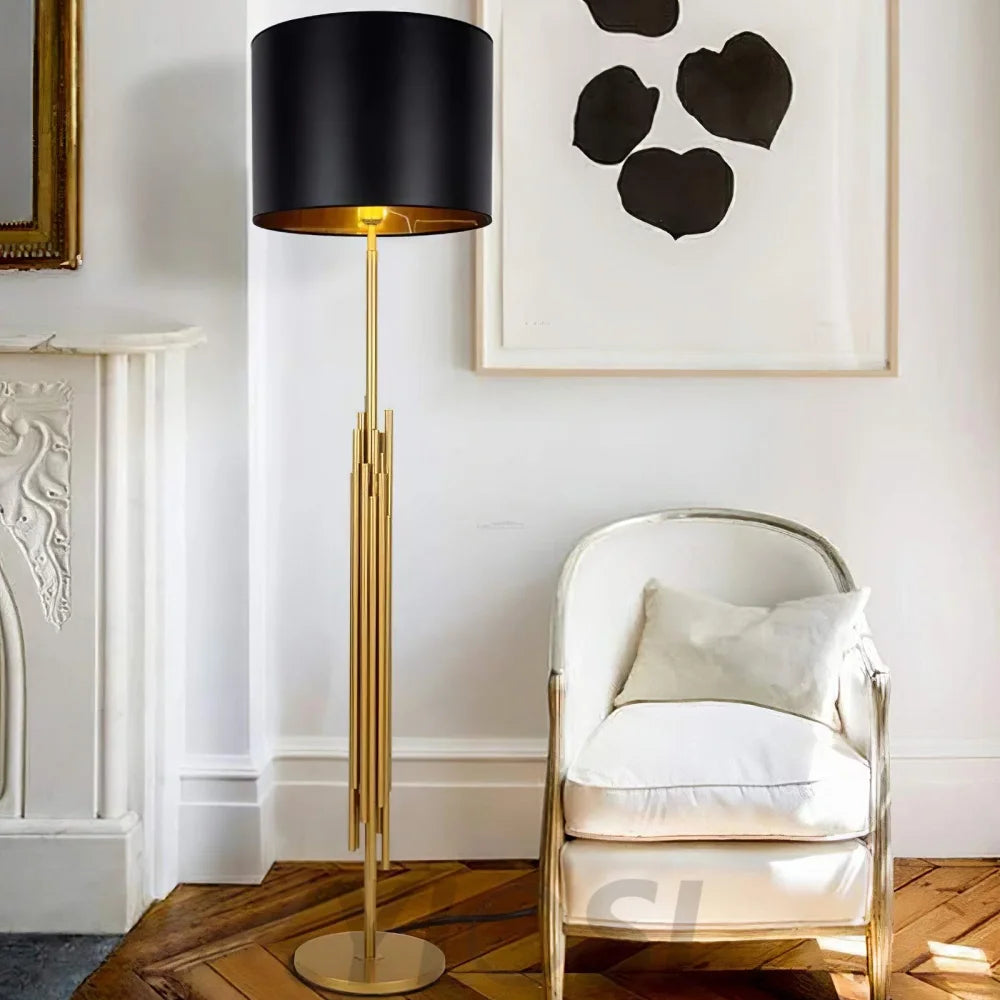 Rubell Floor Light  ∅ 17.7″ - Gold&Black-1-Yiosilamp