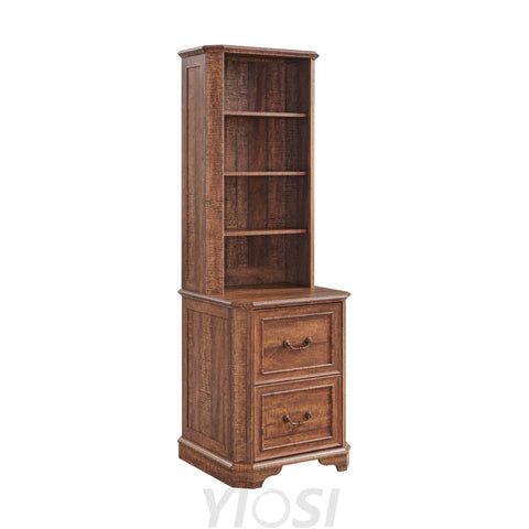 Rustic 6-Tier Bookshelf with Doors and Adjustable Shelves Reclaimed Barnwood / Bookcase with Drawers