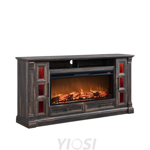 Rustic Farmhouse Fireplace TV Stand - Fits Up to 80 Inch TV