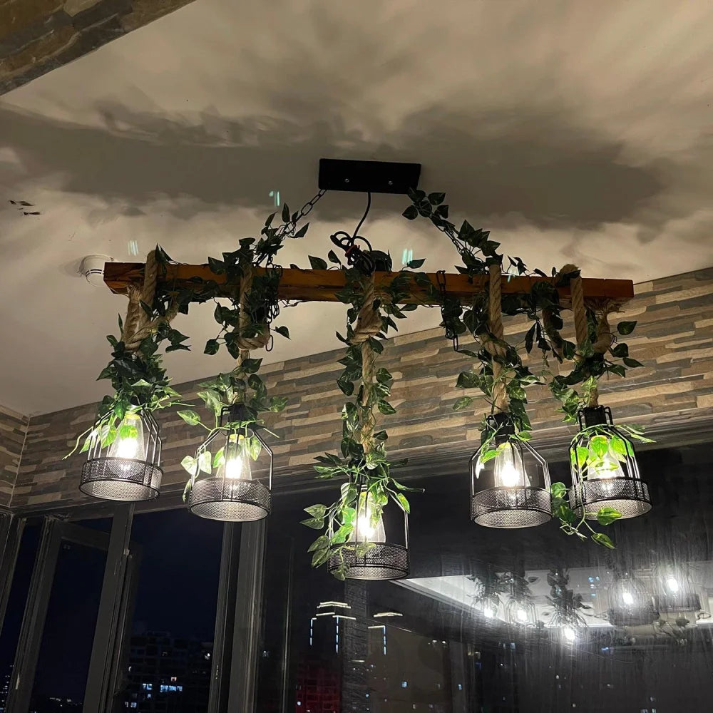 Rustic Wooden Chandelier with 3/5/8 heads - Yiosilamp
