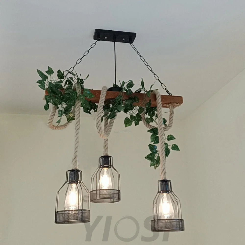 Rustic Wooden Chandelier with 3/5/8 heads - Yiosilamp