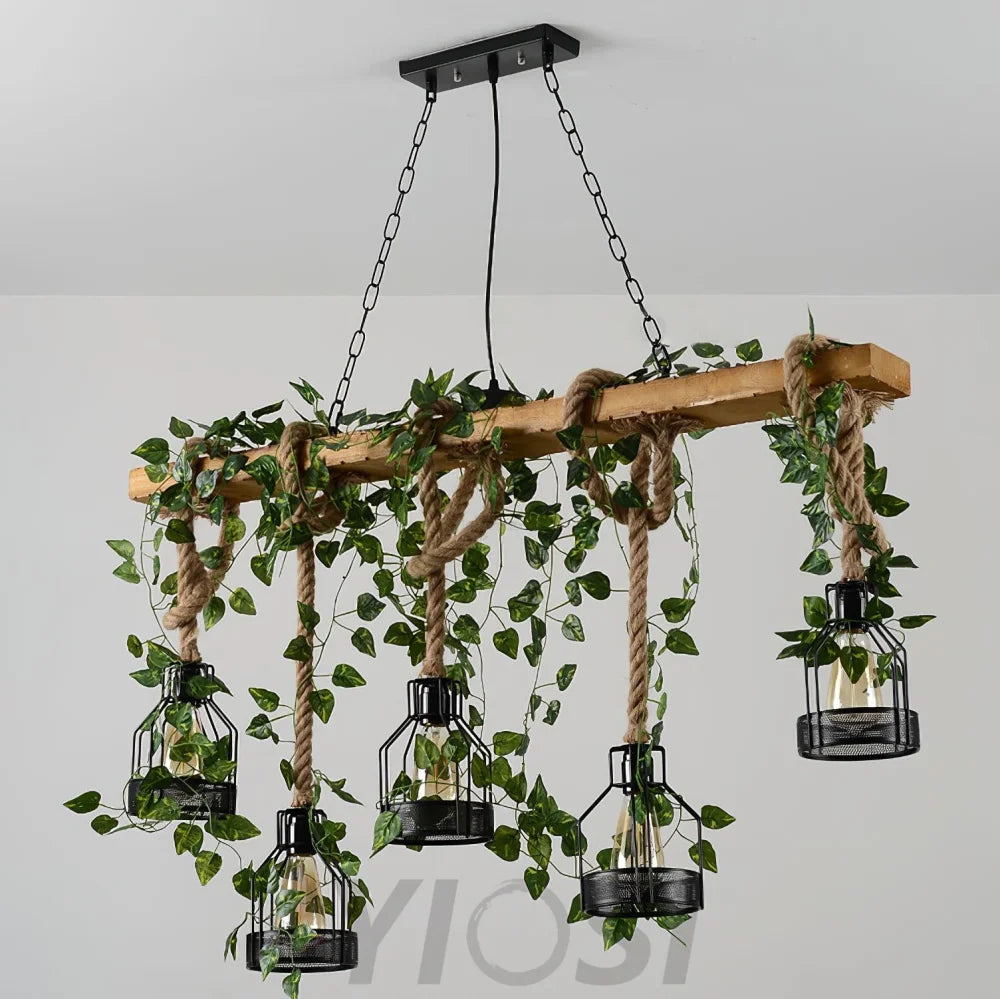 Rustic Wooden Chandelier with 3/5/8 heads - Yiosilamp