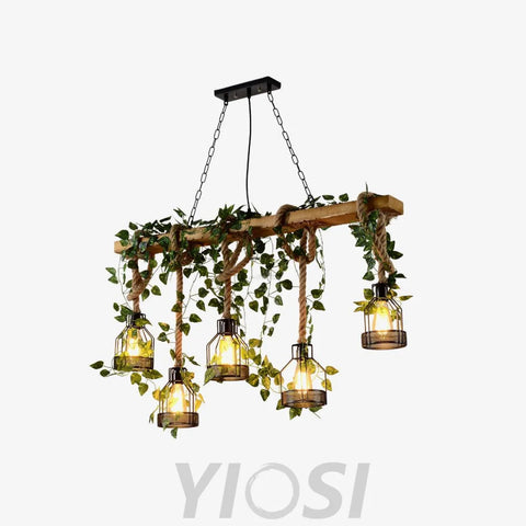 Rustic Wooden Chandelier with 3/5/8 heads - Yiosilamp