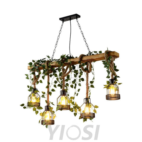 Rustic Wooden Chandelier with 3/5/8 heads - Yiosilamp