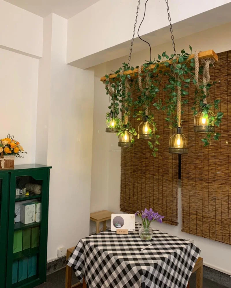 Rustic Wooden Chandelier with 3/5/8 heads - Yiosilamp