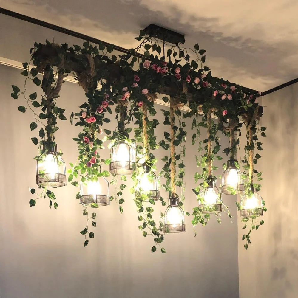 Rustic Wooden Chandelier with 3/5/8 heads - Yiosilamp