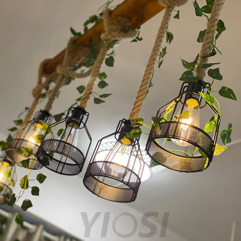 Rustic Wooden Chandelier with 3/5/8 heads - Yiosilamp
