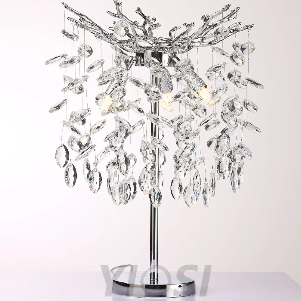 Salome Modern Clear Crystal Table Lamp For Bedroom Branch Chandelier