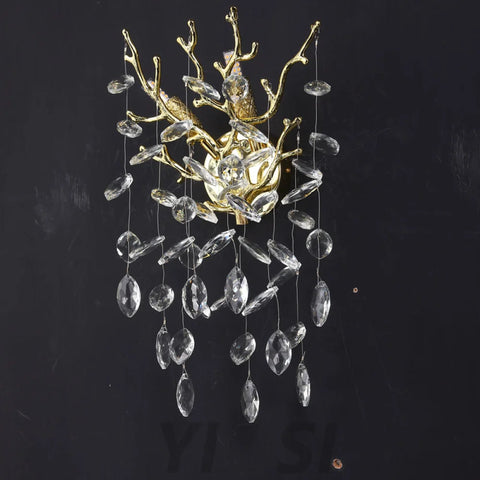 Salome Modern Stylish Crystal Wall Sconce For Bedroom Living Room