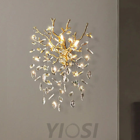 Salome Modern Stylish Crystal Wall Sconce For Bedroom Living Room