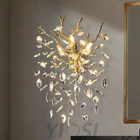 Salome Modern Stylish Crystal Wall Sconce For Bedroom Living Room