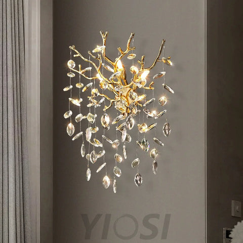 Salome Modern Stylish Crystal Wall Sconce For Bedroom Living Room