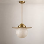 Saturn Pendant Classic Alabaster – lights off