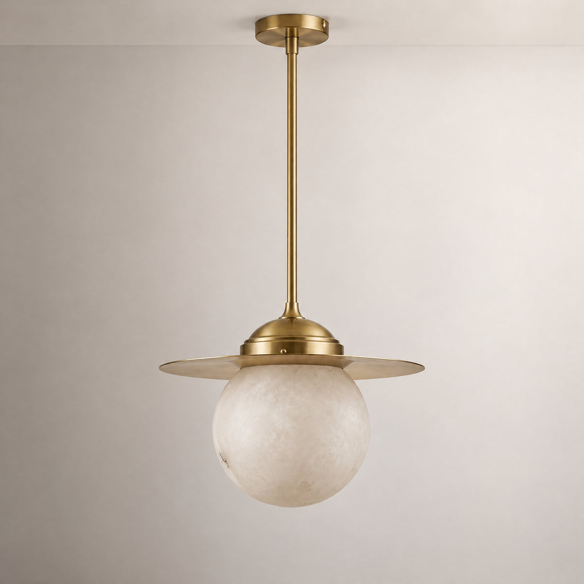 Saturn Pendant Classic Alabaster – lights off
