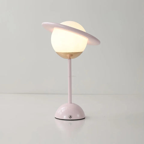 Saturn Planet Built-in Battery Table Lamp  ∅ 7.8″ - Anvia, Planet, Purple, Red, Touch Switch, White-1-Yiosilamp