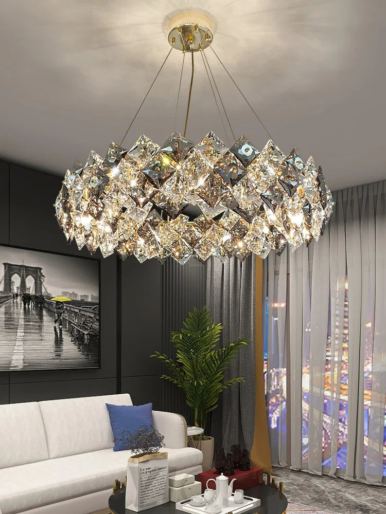 Scale Crystal Round Chandelier Φ 23.6″ - Yiosilamp