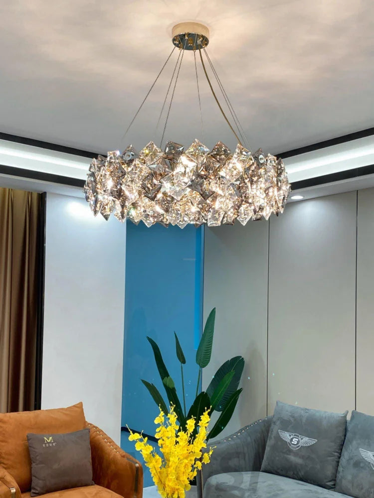 Scale Crystal Round Chandelier Φ 23.6″ - Yiosilamp