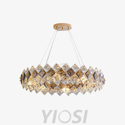 Scale Crystal Round Chandelier Φ 23.6″ - Yiosilamp