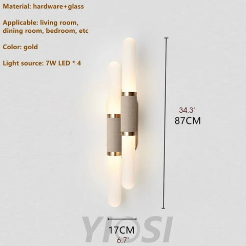 Scandal Modern Glass Leather Wall Sconce