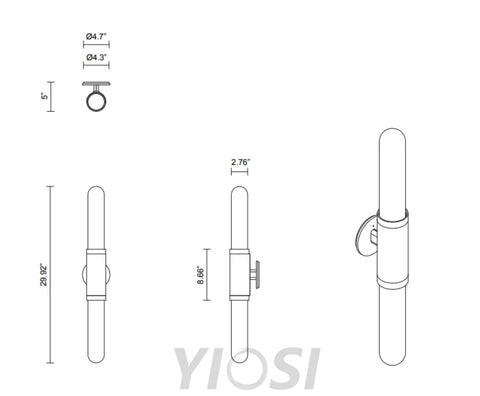 Scandal Modern Glass Leather Wall Sconce