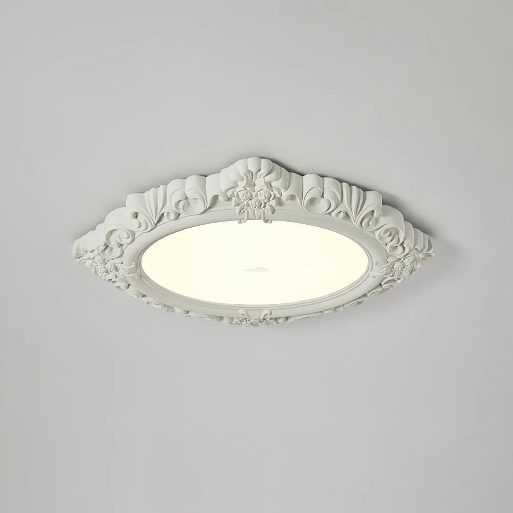 Sculpted Resin Ceiling Lamp  ∅ 34.3″ - Beige, Brick red, Flush Mounts, Green, White, Yellow-green-1-Yiosilamp