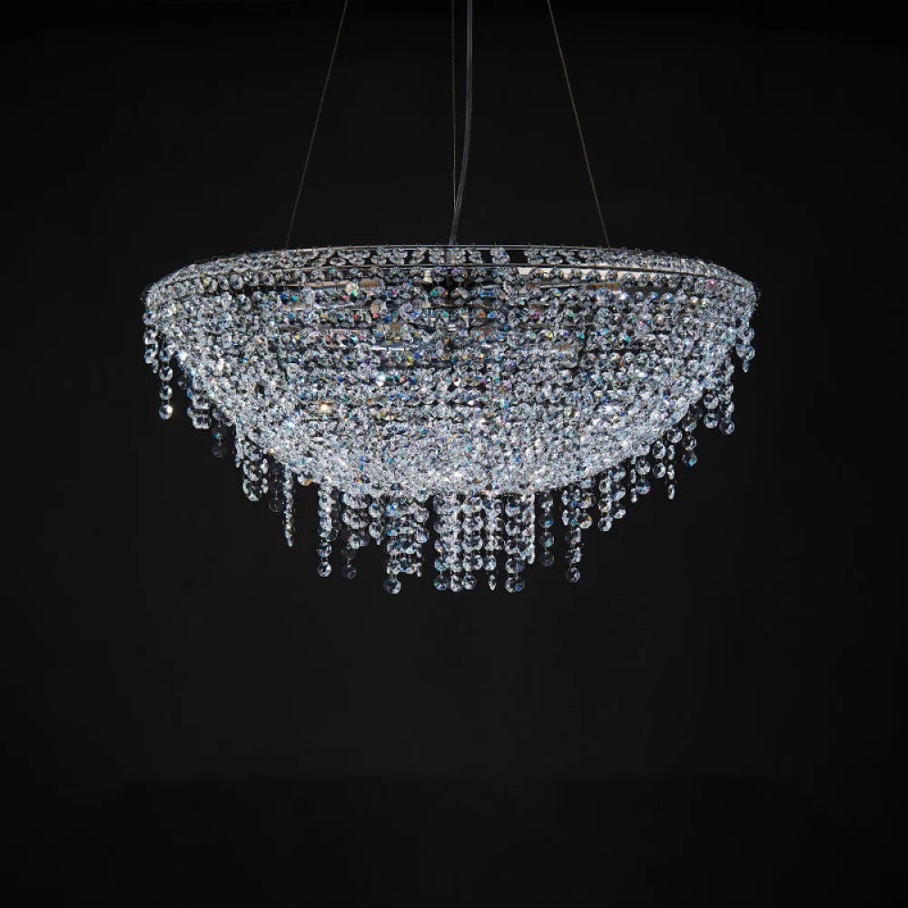 Semi Circle Crystal Modern Pendant Light 23.6’’ D Chandelier