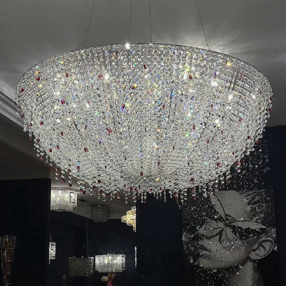 Semi Circle Crystal Modern Pendant Light Chandelier