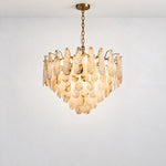Seraphina Shell Teardrop Chandelier – lights on