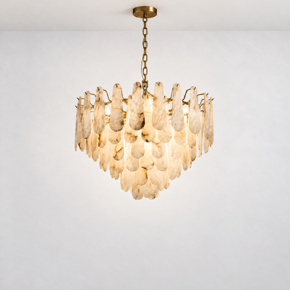 Seraphina Shell Teardrop Chandelier – lights on