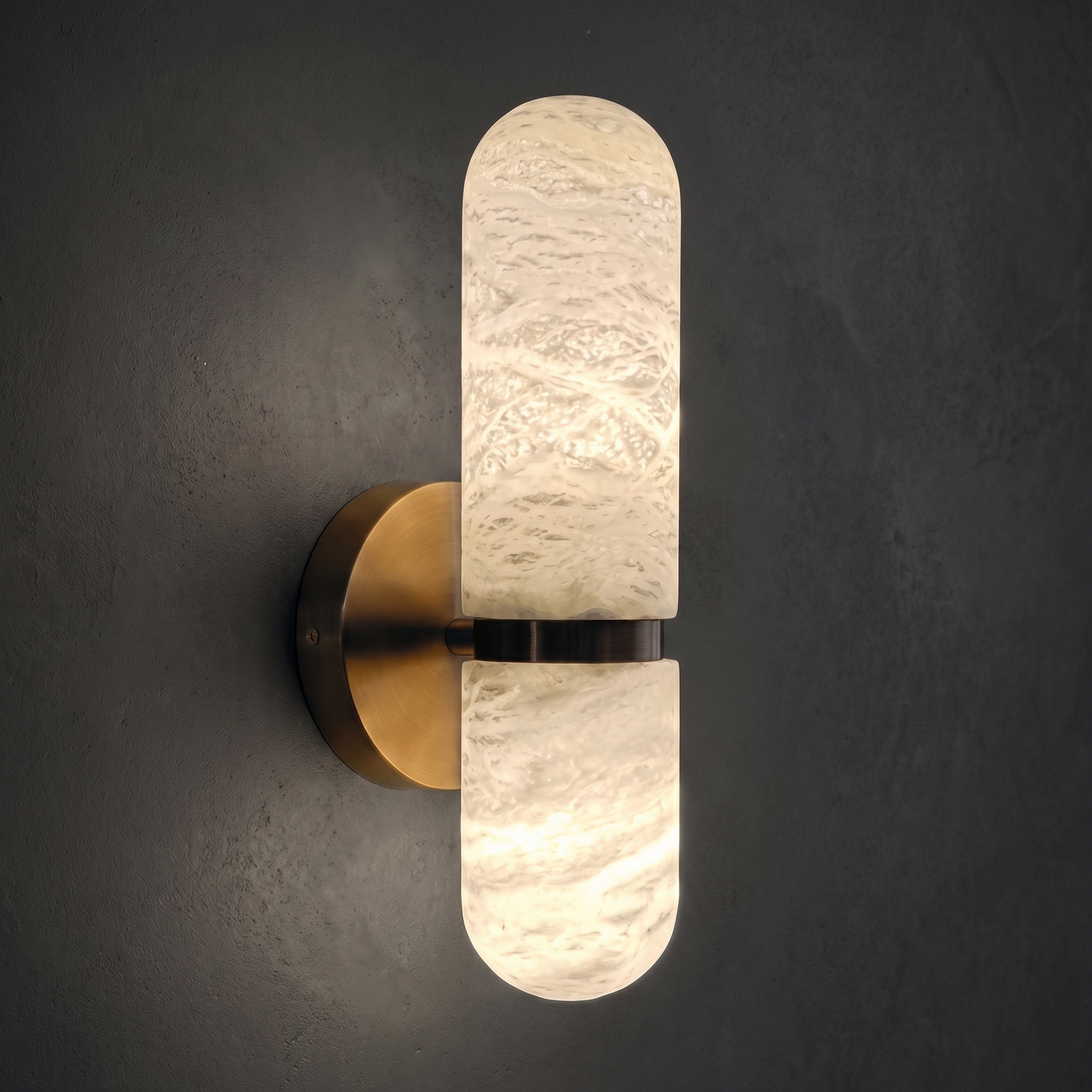 Yiosi Sfera Twin Arch Alabaster Wall Sconce - Image 1