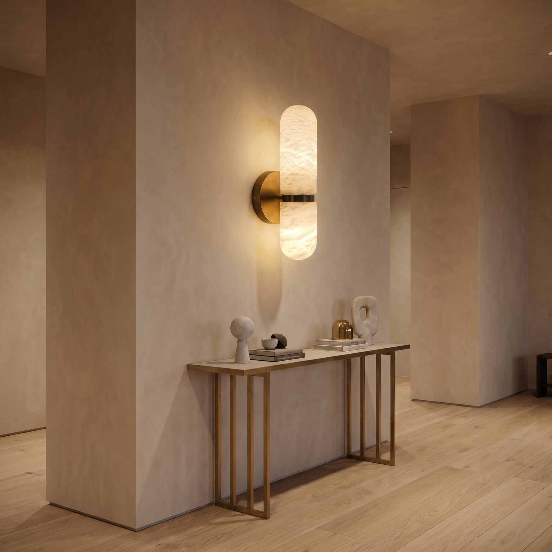 Yiosi Sfera Twin Arch Alabaster Wall Sconce - Image 4