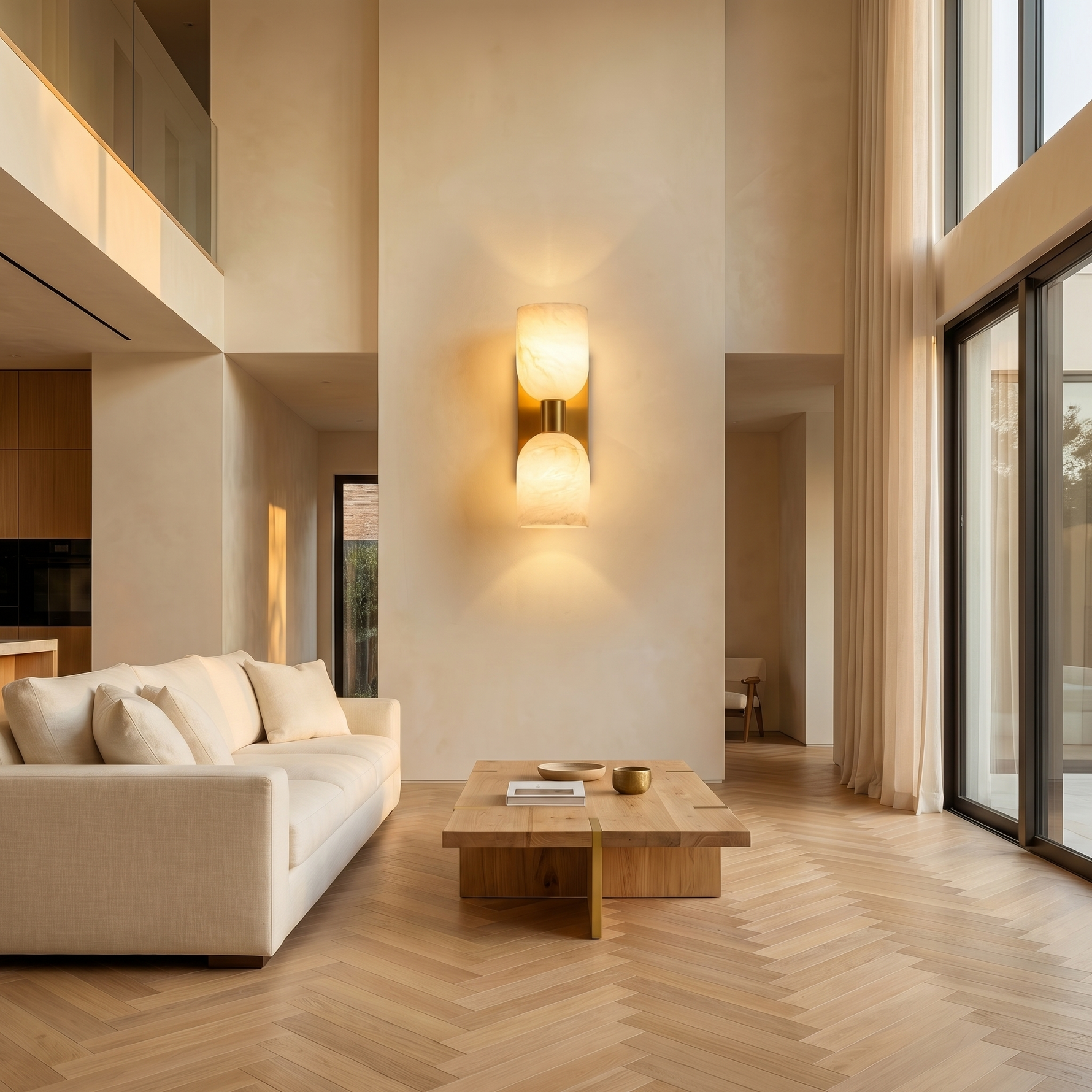 Yiosi Sfera Twin Cup Alabaster Wall Sconce - Image 3