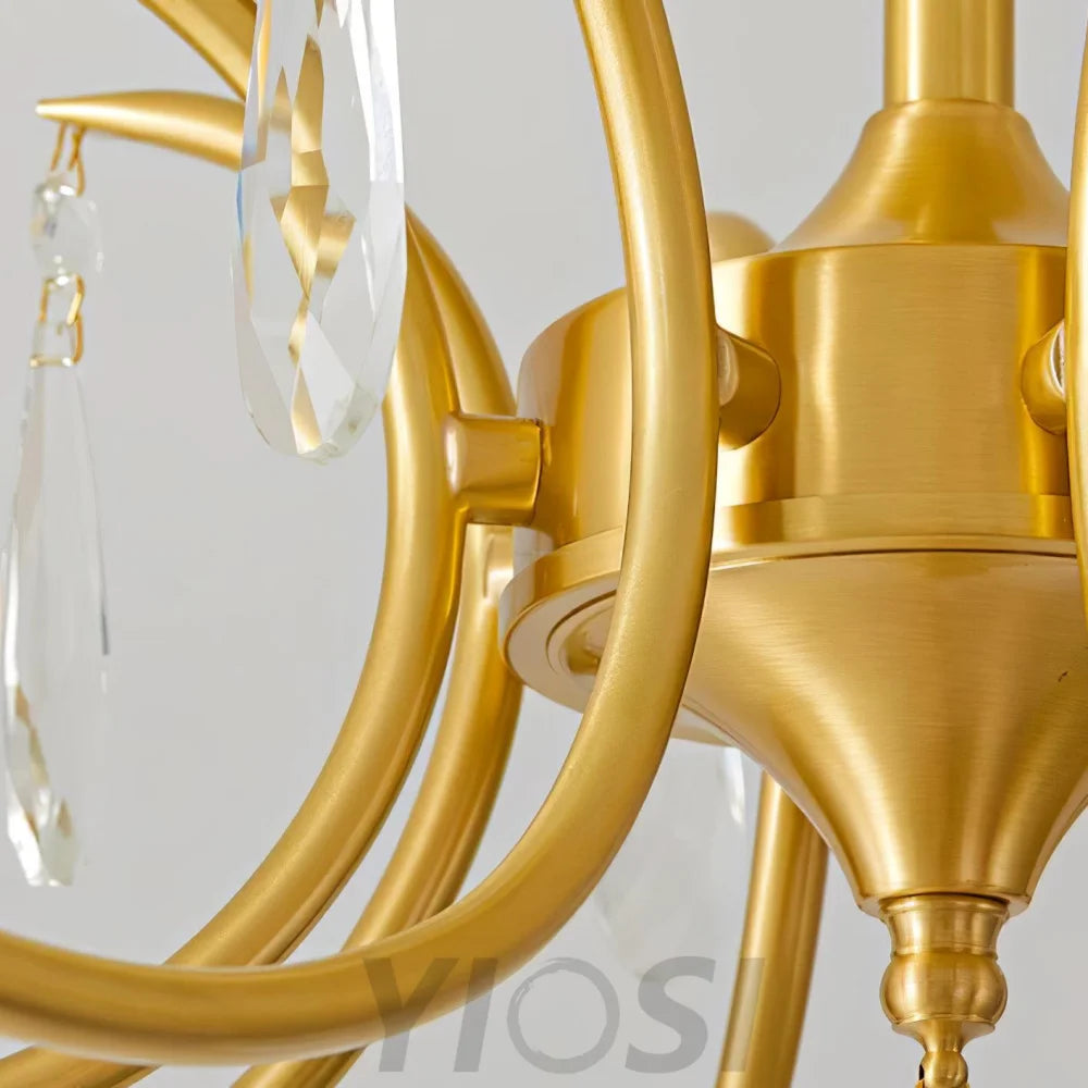 Shell Brass Ceiling Lamp with 3/6/8 heads - Lotus Leaf, Semi Flush Mounts-1-Yiosilamp