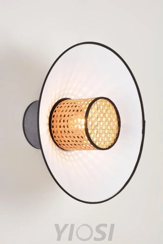 Singapour Conical Wall Light ∅ 15.8″ - Bloom, Rattan-1-Yiosilamp