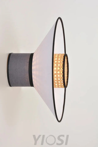 Singapour Conical Wall Light ∅ 15.8″ - Bloom, Rattan-1-Yiosilamp