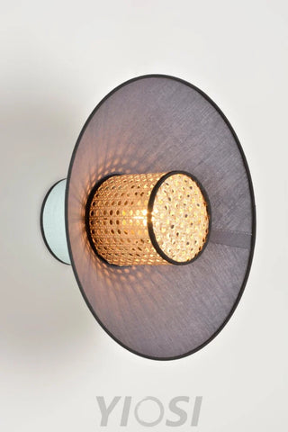Singapour Conical Wall Light ∅ 15.8″ - Bloom, Rattan-1-Yiosilamp