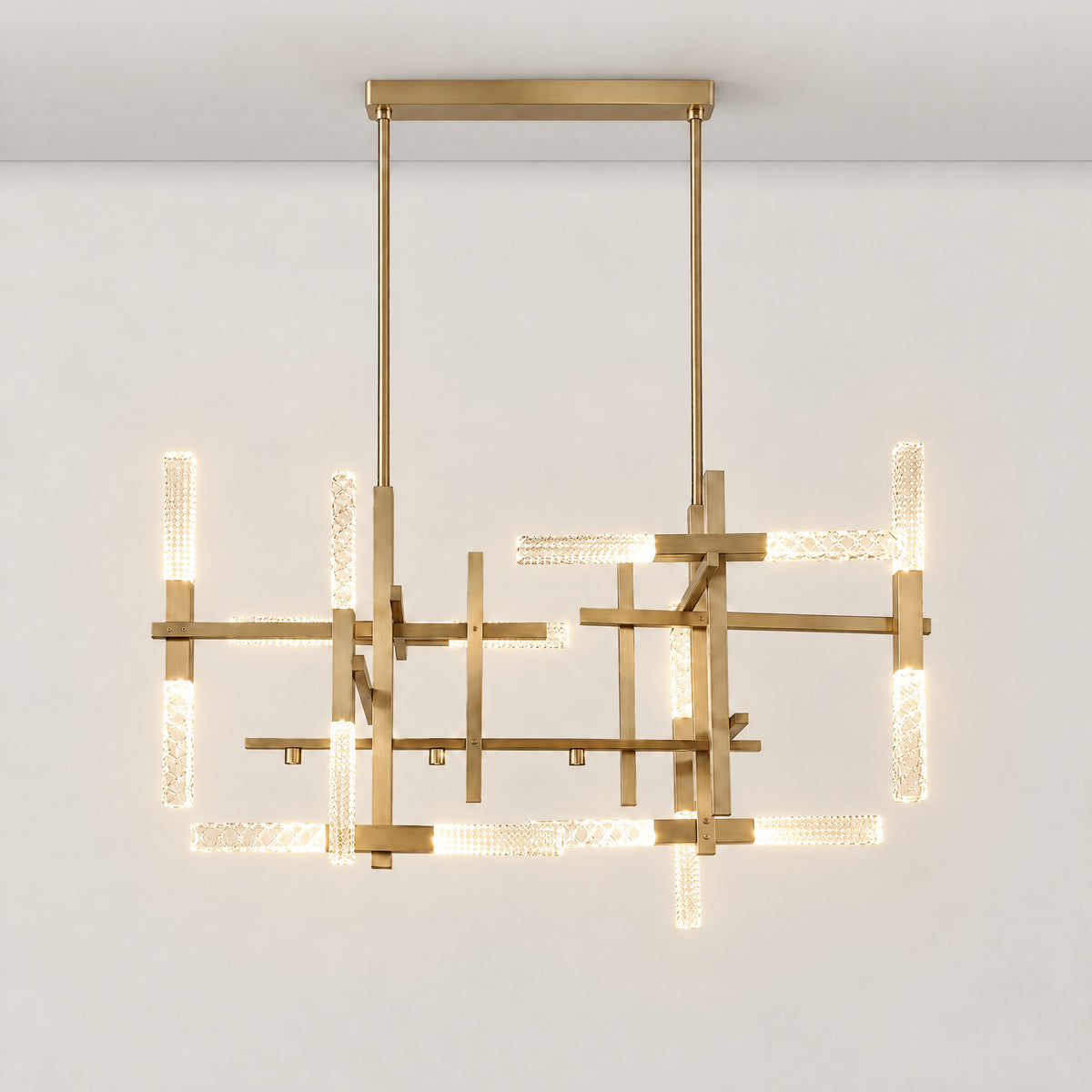 Siro Crystal Glass Geometric Linear Chandelier
