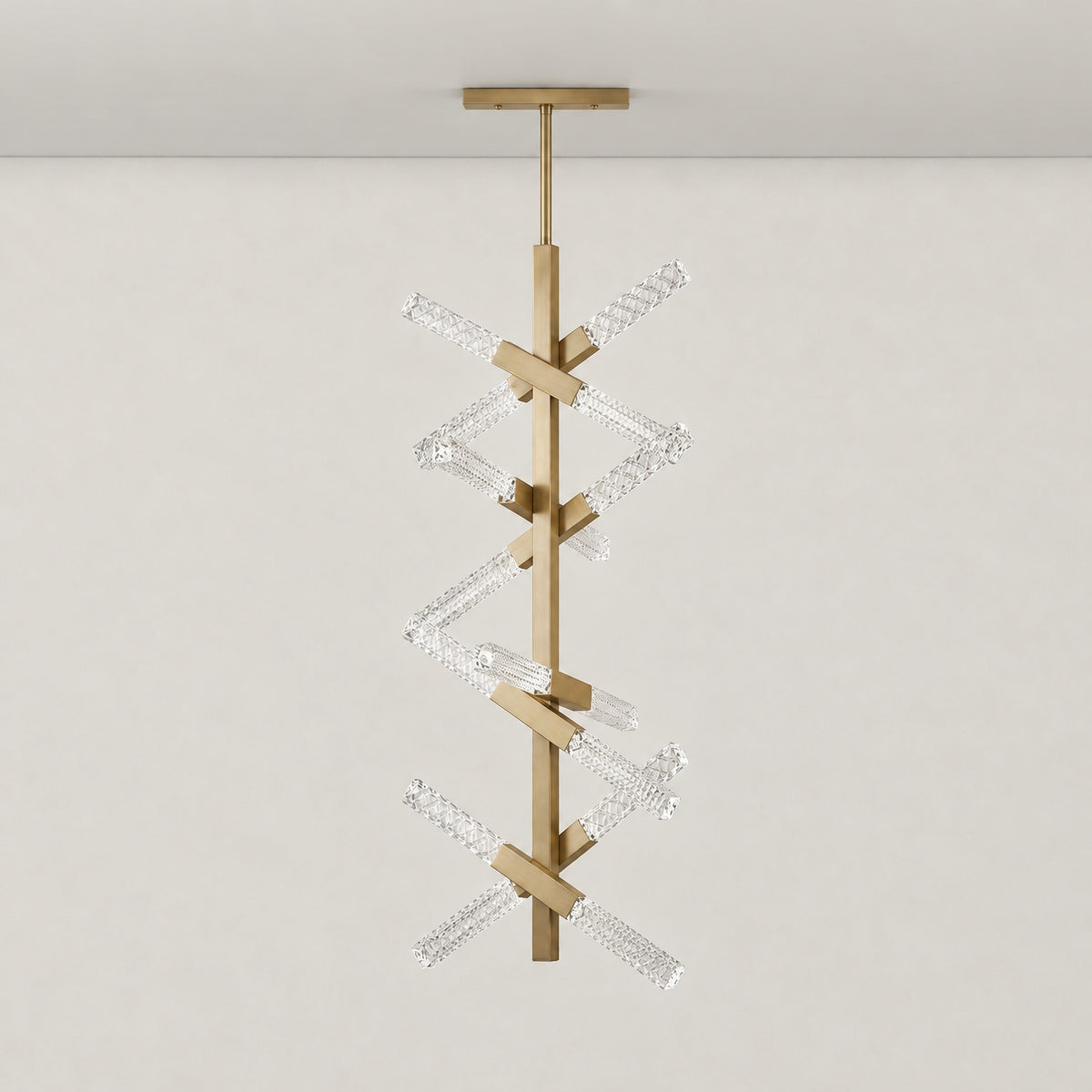 Siro Crystal Glass Helix Chandelier – lights off