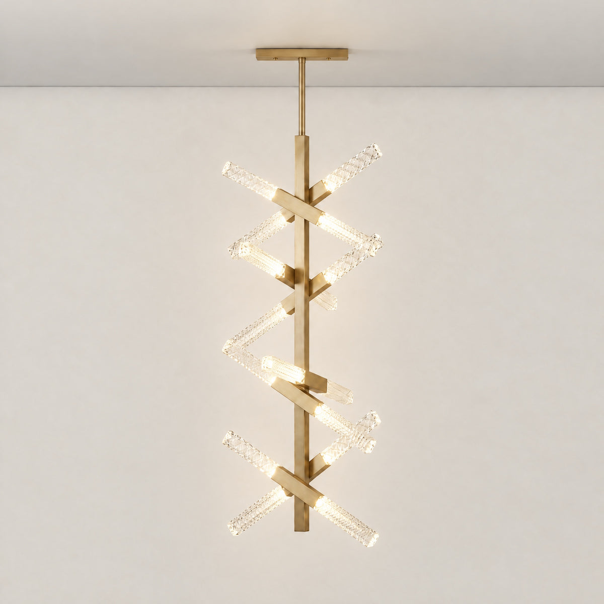 Siro Crystal Glass Helix Chandelier