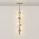 Siro Crystal Glass Helix Chandelier – lights on