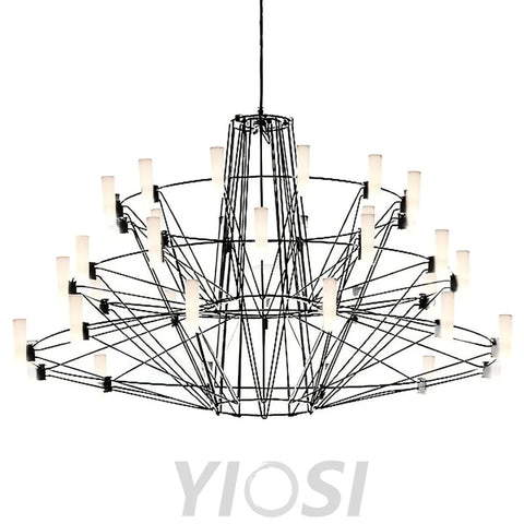 Sky Ballet Candle Chandelier ∅ 33.5″ ~∅ 39.8″ - Candle-1-Yiosilamp