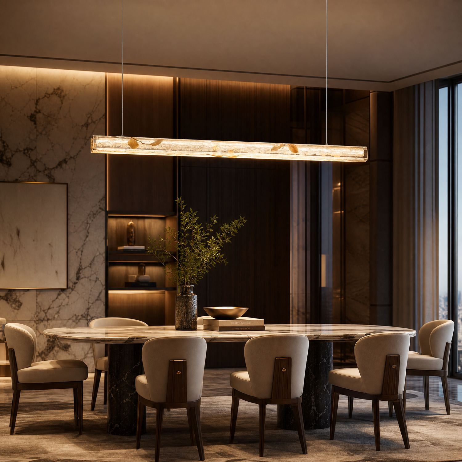 Sky Garden Modern Linear Dining Pendant Light - scene